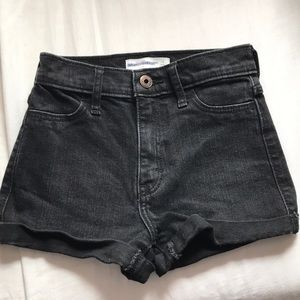 black jean shorts